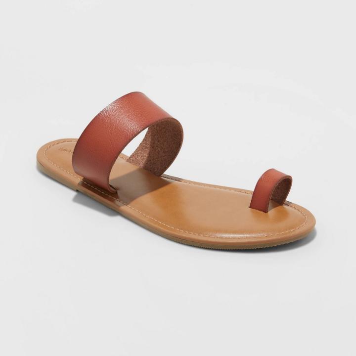 Women's Kessie Toe Ring Slide Sandals - Universal Thread Cognac 5, Women's, Red