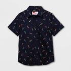 Ev Lgbt Pride Pride Gender Inclusive Kids' Ice Cream Print Short Sleeve Poplin Button-down Shirt - Navy S, Ivory/white/blue