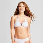 Mossimo Women's Strappy High Neck Halter Bikini Top - White -
