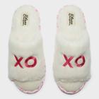 Women's Dluxe By Dearfoams Xoxo Fur Slide Slippers - Ivory