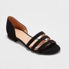 Women's Vienna Wide Width Open Toe Strappy Slide Sandals - A New Day Black 5w,
