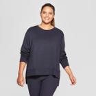 Women's Plus Size Crewneck Sweatshirt - Joylab Night Black
