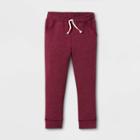 Toddler Kids' Fleece Jogger Pants - Cat & Jack Burgundy