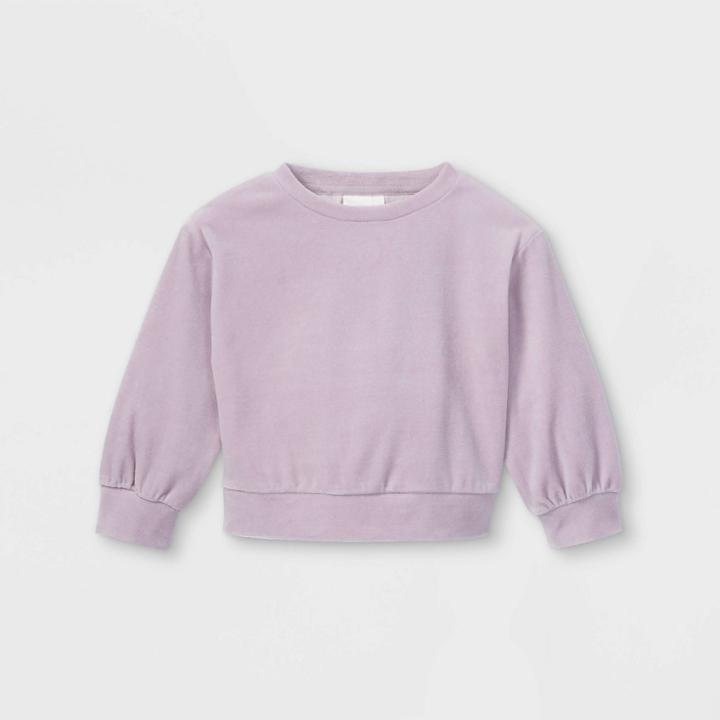 Toddler Girls' Velour Pullover Sweatshirt - Cat & Jack Purple