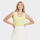 Women's Slim Fit Tank Top - A New Day Light Green
