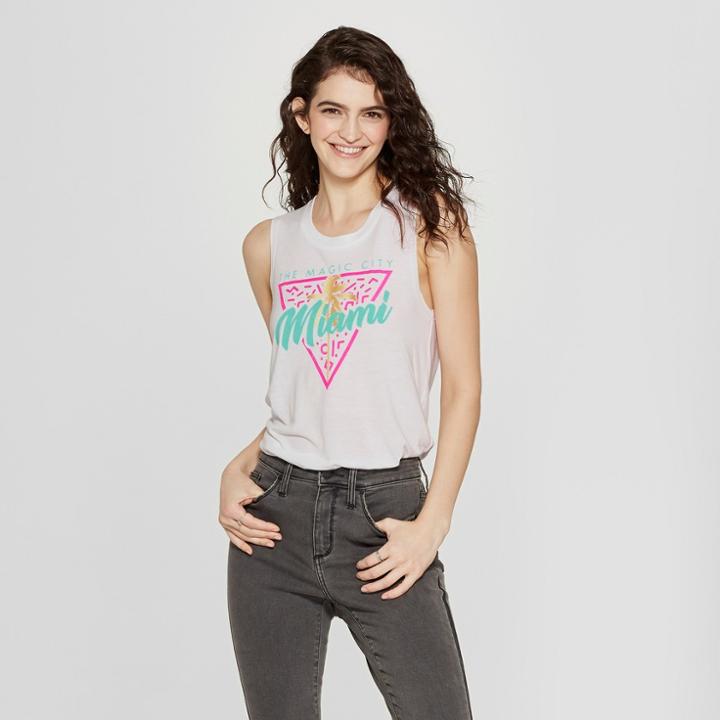 Women's The Magic City Triangle Graphic Tank Top - Awake White M,