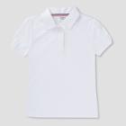 French Toast Girls' Short Sleeve Uniform Polo Shirt - White