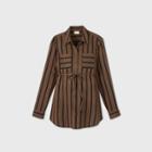 Maternity Striped Long Sleeve Woven Popover Tunic - Isabel Maternity By Ingrid & Isabel Brown/black Xs, Black/brown