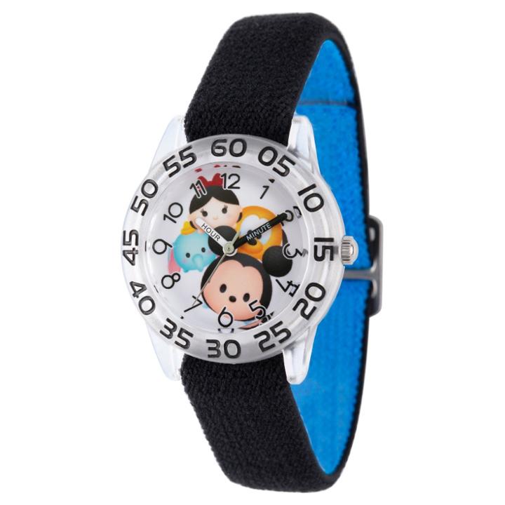 Boys' Disney Mickey Mouse-dumbo-mike Wazowski & Snow White Clear Plastic Time Teacher Watch - Black