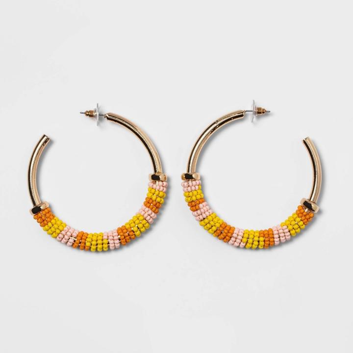 No Brand Jam + Rico Black History Month Beaded Hoop Earrings