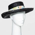 Women's Wheat Straw Kettle Hat - A New Day Black
