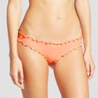 Women's Wave Ruffle Cheeky Bikini Bottom - Shade & Shore Coral (pink)