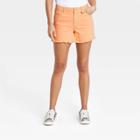 Women's High-rise Midi Jean Shorts - Universal Thread Orange