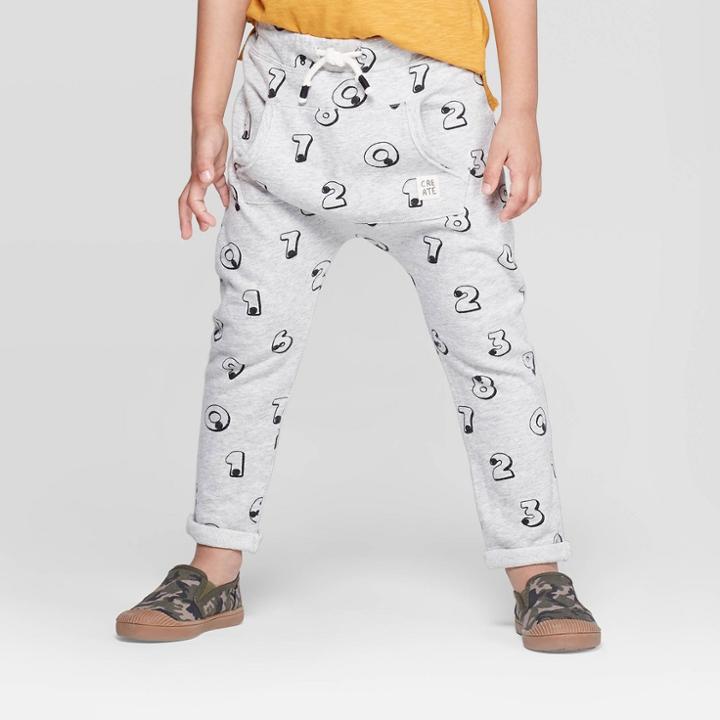 Toddler Boys' Front Pocket 'numbers' Jogger - Art Class Heather Gray