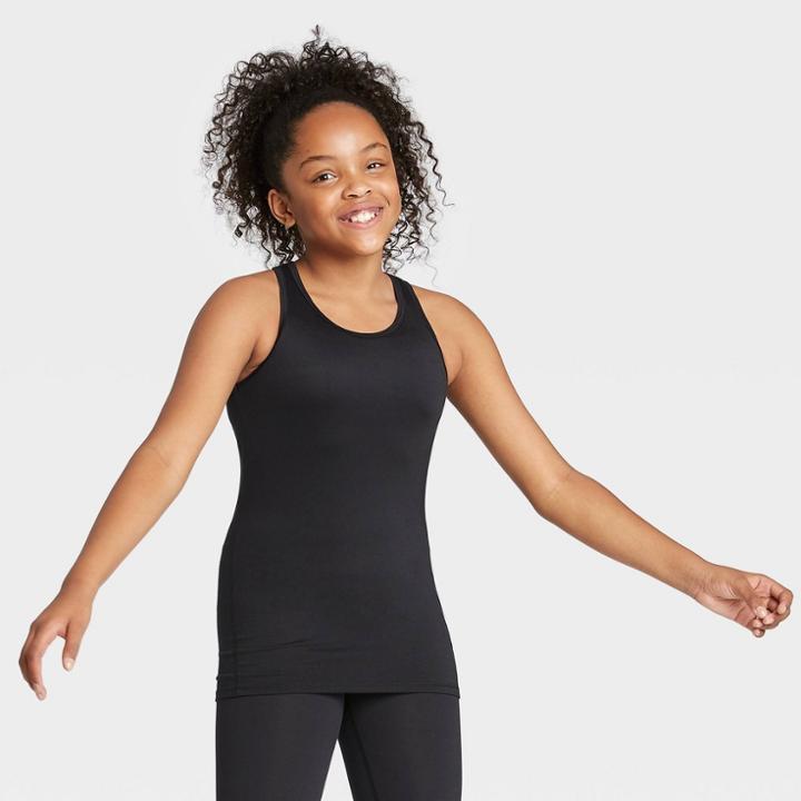Girls' Racerback Tank Top - All In Motion Black