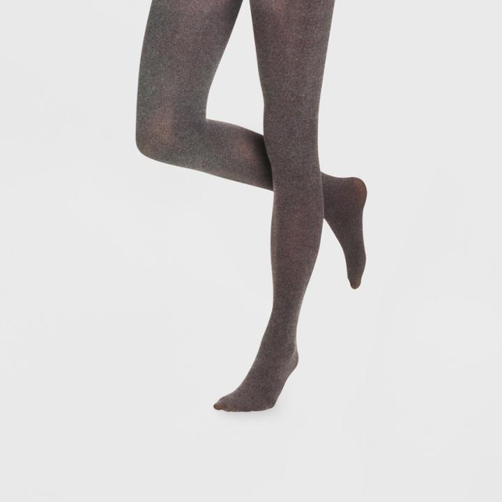 Women's 40d Opaque Tights - Xhilaration Charcoal Heather S/m, Size: Small/medium, Grey Grey