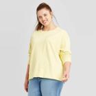Women's Plus Size Crewneck Sweatshirt - Universal Thread Yellow 1x, Women's,