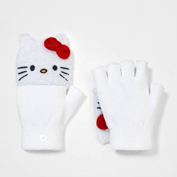 Girls' Hello Kitty Mitten - White