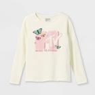 Girls' Mtv Butterflies Long Sleeve Graphic T-shirt - Off-white