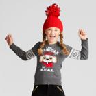 Hybrid Apparel Girls' The Snuggle Is Real Ugly Christmas Sweater - Gray