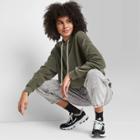 Women's French Terry Hooded Sweatshirt - Wild Fable Dark Green