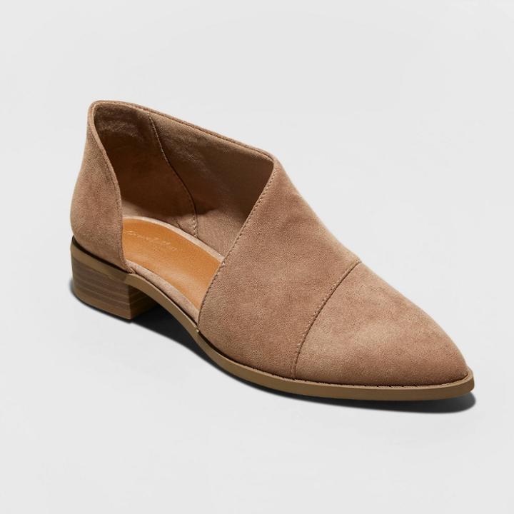 Women's Wenda Microsuede Wide Width Cut Out Bootie - Universal Thread Taupe (brown)