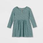 Toddler Girls' Animal Print French Terry Long Sleeve Dress - Cat & Jack Green