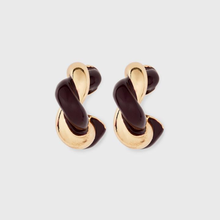 Twisted Hoop Earrings - A New Day Burgundy, Red