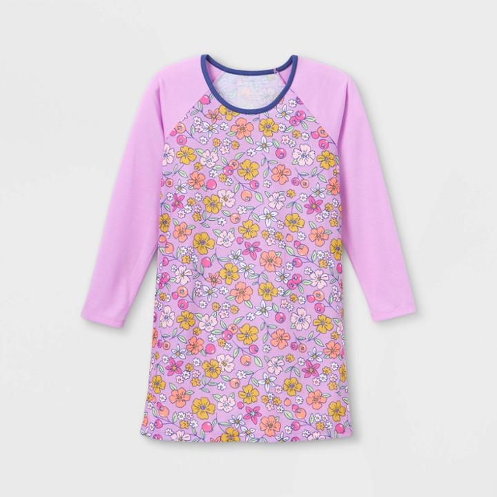 Girls' Floral Nightgown - Cat & Jack Purple