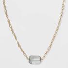 Large Rectangular Bead Frontal Necklace - A New Day Gray