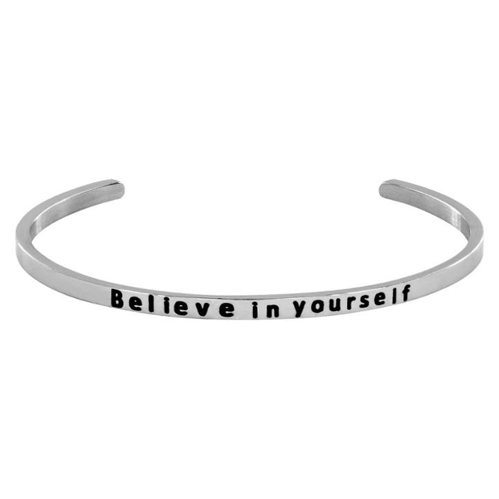 West Coast Jewelry Stainless Steel 'believe In Yourself' Cuff Bracelet,