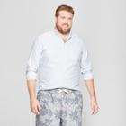 Target Men's Big & Tall Standard Fit Whittier Oxford Brushed Long Sleeve Collared Button-down Shirt - Goodfellow & Co Amparo Blue