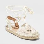 Women's Harriet Lace-up Espadrille Flats - A New Day Cream