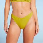 Women's V-front High Leg Extra Cheeky Bikini Bottom - Shade & Shore Chartreuse