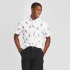 Men's Slim Fit Short Sleeve Poplin Button-down Shirt - Goodfellow & Co Light Cream S, Men's, Size: Small,