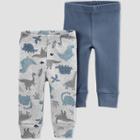 Baby Boys' 2pk Dino Pull-on Pants - Just One You Made By Carter's Gray/blue