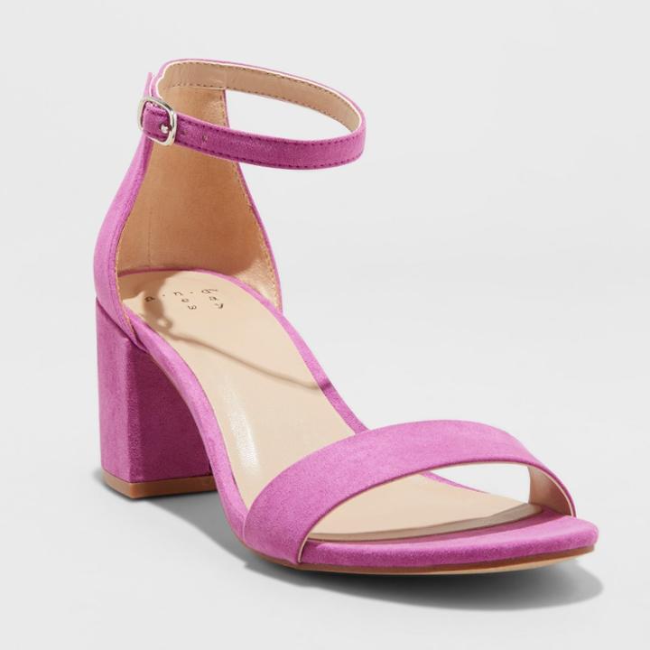 Women's Michaela Wide Width Block Heel Pumps - A New Day Orchid 10w,