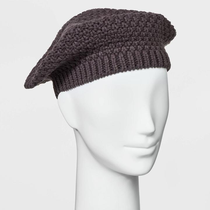 Women's Knit Beret - Universal Thread Gray