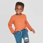 Toddler Boys' Ottoman Crew Long Sleeve T-shirt - Cat & Jack Dark Orange