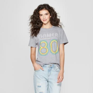 Avalon Apparel Women's Short Sleeve Gamer 80 Graphic T-shirt - The Change Initiative (juniors') Heather Gray