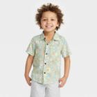 Toddler Boys' Short Sleeve Challis Button-down Shirt - Cat & Jack Green