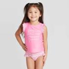 Toddler Girls' Sun Shine Ice Cream Tankini Set - Cat & Jack Pink 18m, Ivory/white/pink