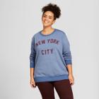 Women's Plus Size New York City Long Sleeve Graphic Sweatshirt - Zoe+liv (juniors') Blue