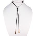 Target Suede Cord Wrap Choker With 3 Gold Bar Drop Each Side