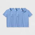 Plusboys' 3pk Short Sleeve Pique Uniform Polo Shirt - Cat & Jack Light Blue