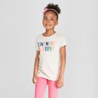 Petitegirls' Short Sleeve Kindness Matters Graphic T-shirt - Cat & Jack Ivory S, Girl's, Size: