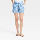 Women's High-rise Pleat Front Shorts - A New Day Blue