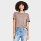 Women's Sensory Friendly Short Sleeve T-shirt - Universal Thread Brown