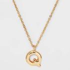 Puffy Initial Charm 'q' Pendant Necklace - Wild Fable Gold