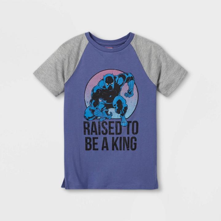 Boys' Marvel Black Panther Father's Day Short Sleeve Graphic T-shirt - Purple